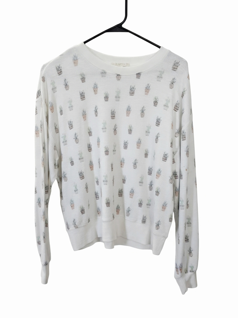 SUPPLY Plants Print Crewneck in White Size Medium